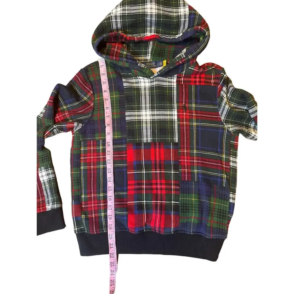 Polo Ralph Lauren Patchwork Plaid Pullover Hoodie Small - Picture 4 of 7